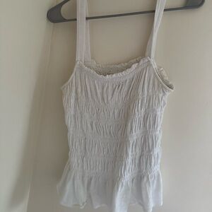 Universal Thread Cream Smocked Top